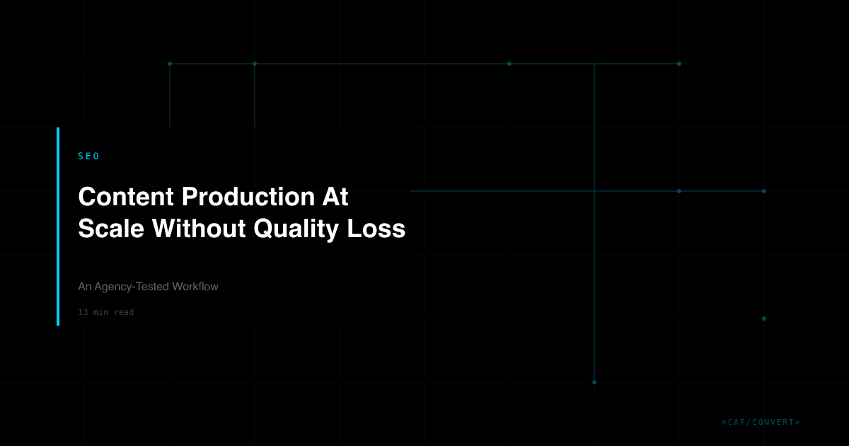 Content Production At Scale Without Quality Loss: An Agency-Tested Workflow