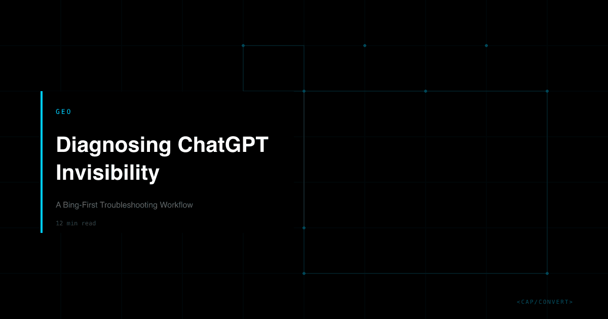 Diagnosing ChatGPT Invisibility: A Bing-First Troubleshooting Workflow