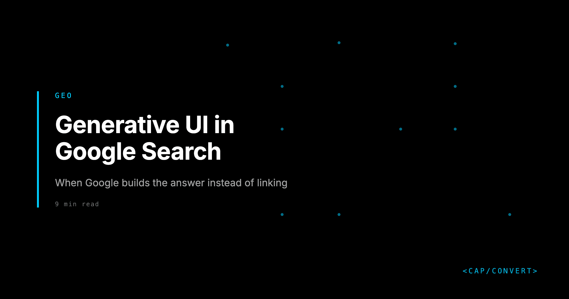 Generative UI in Google Search: When Google Builds the Answer Instead of Linking to You