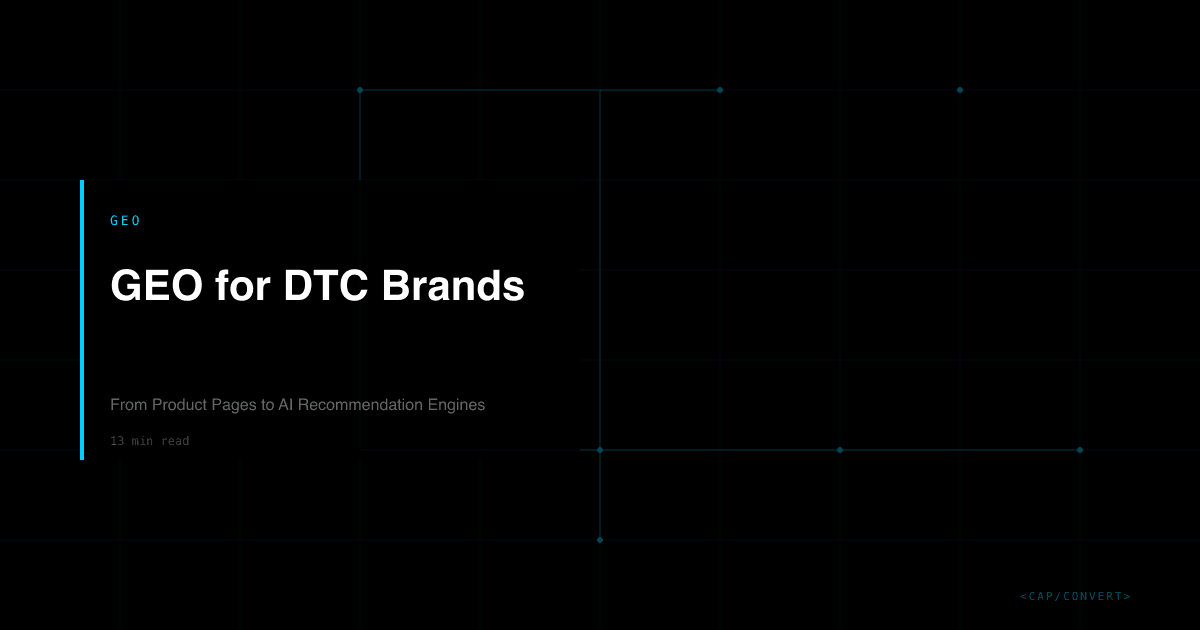 GEO for DTC Brands: From Product Pages to AI Recommendation Engines