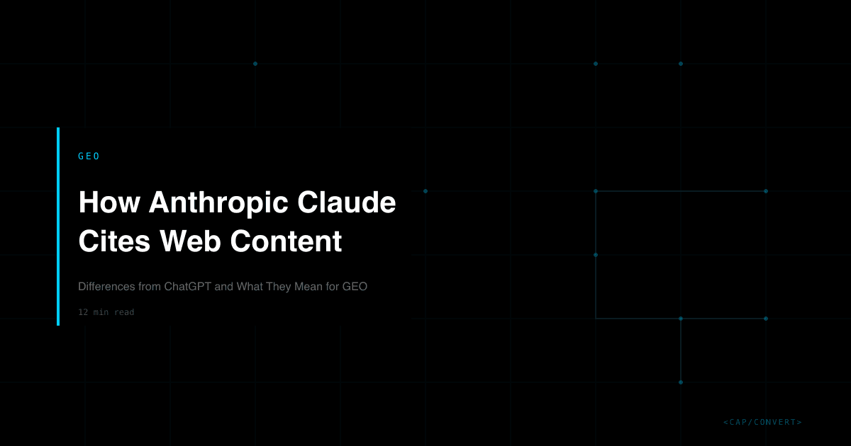 How Anthropic Claude Cites Web Content: Differences from ChatGPT and What They Mean for GEO