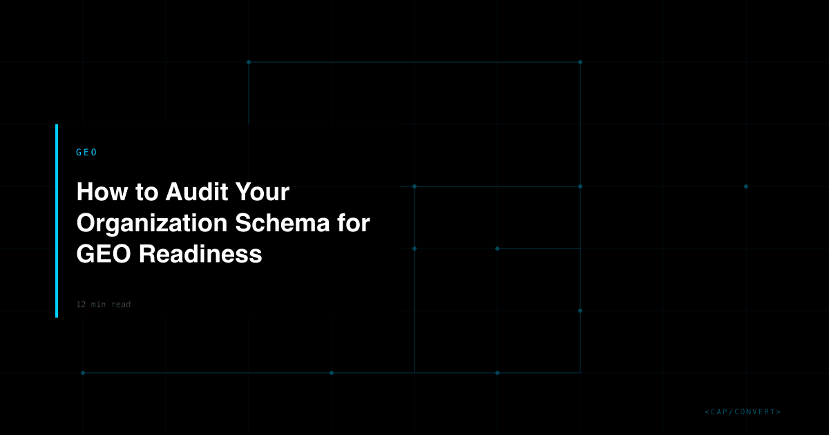 How to Audit Your Organization Schema for GEO Readiness