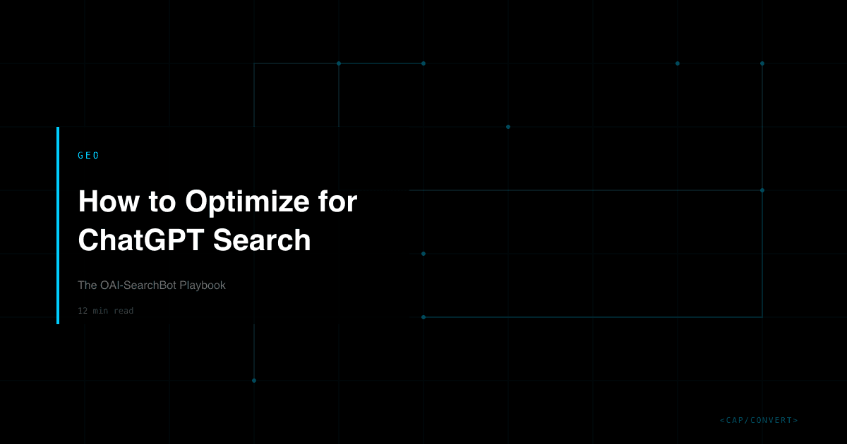 How to Optimize for ChatGPT Search: The OAI-SearchBot Playbook