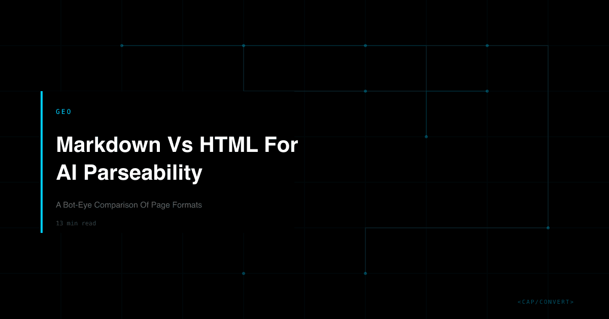 Markdown Vs HTML For AI Parseability: A Bot-Eye Comparison Of Page Formats