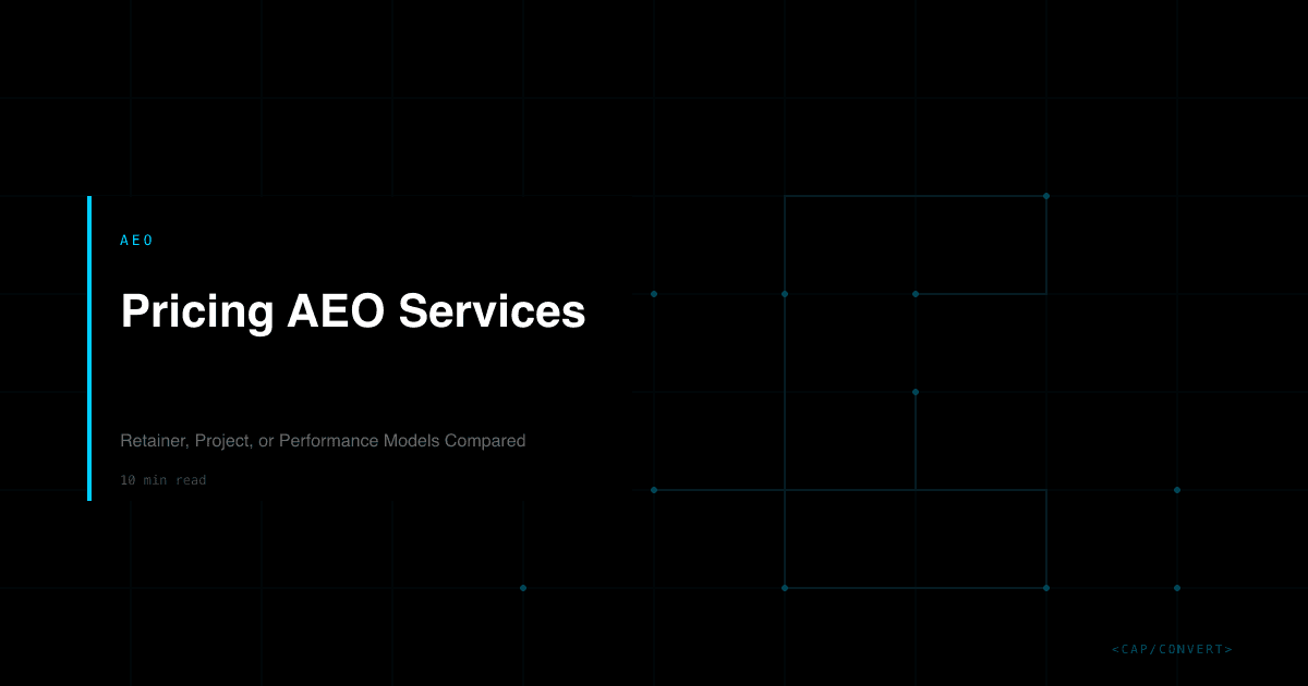 Pricing AEO Services: Retainer, Project, or Performance Models Compared