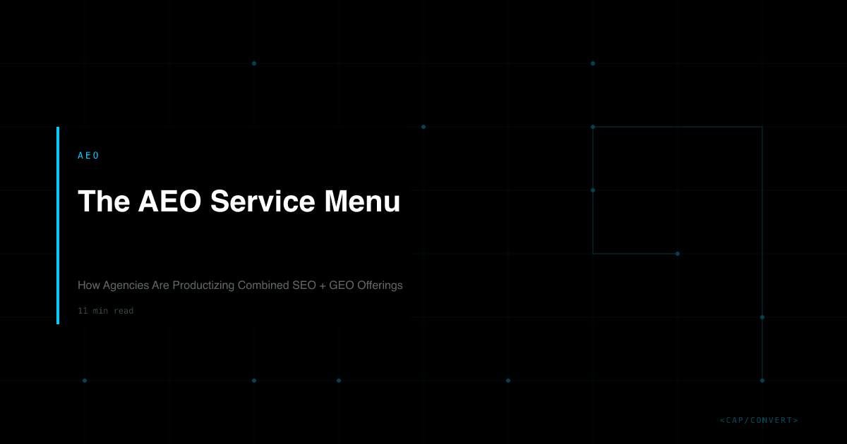 The AEO Service Menu: How Agencies Are Productizing Combined SEO + GEO Offerings
