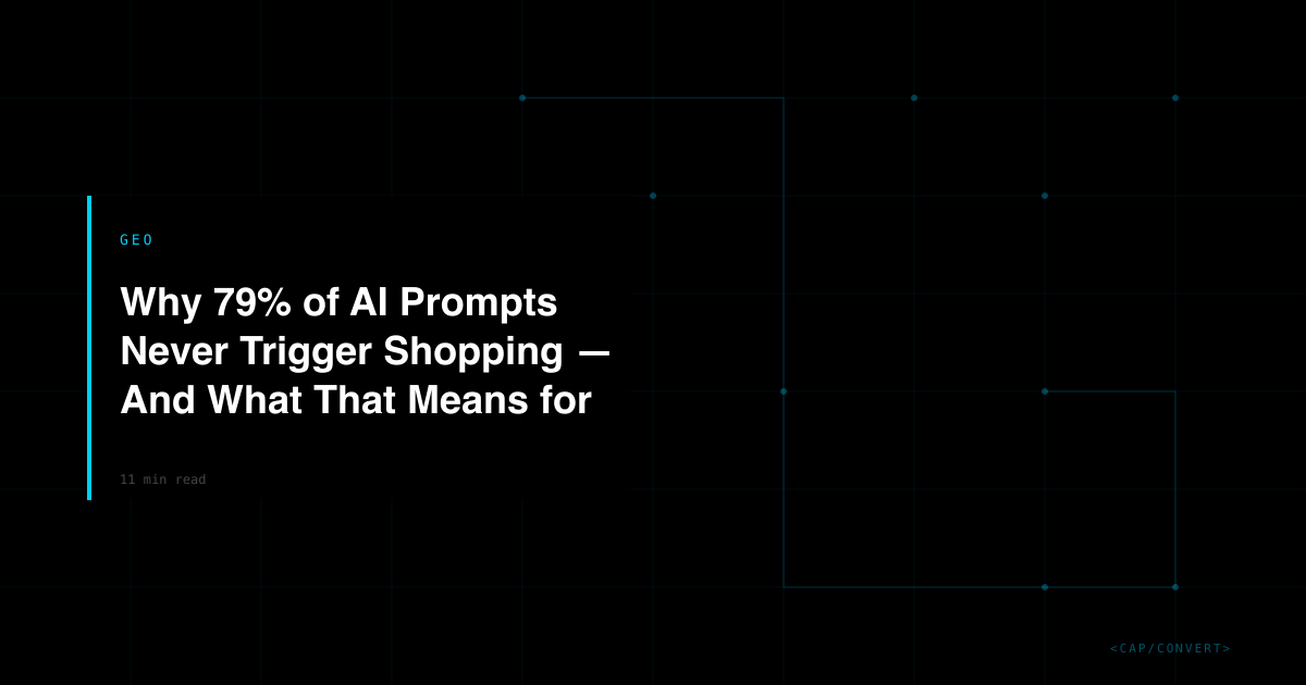 Why 79% of AI Prompts Skip Shopping | Capconvert